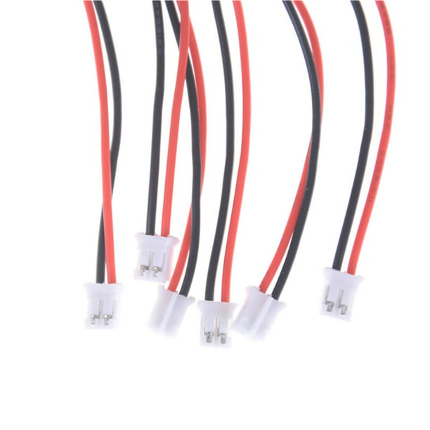 10 Mini Micro JST 2.0 PH 2-Pin MALE Connector Plug With 150mm Multi color Cables